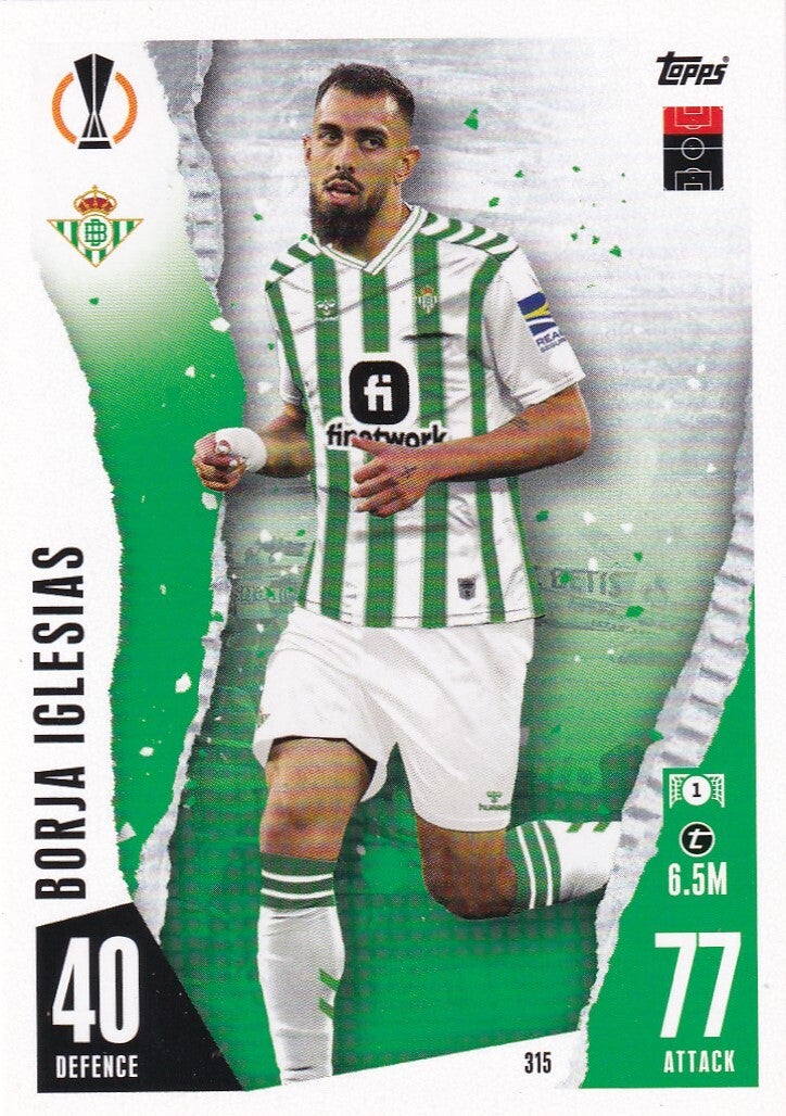 Borja Iglesias / Real Betis Balompie / Topps Champions League 2023 / Basis Karte / Nr. 315