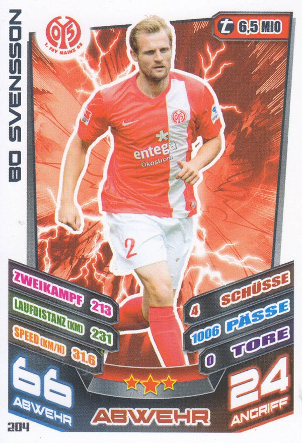 Bo Svensson / 1.FSV Mainz 05 / Topps Match Attax 2013 / Basis Karte / Nr. 204