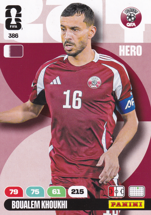 Boualem Khoukhi - Qatar - Panini WM 2026 - Hero - Nr. 386