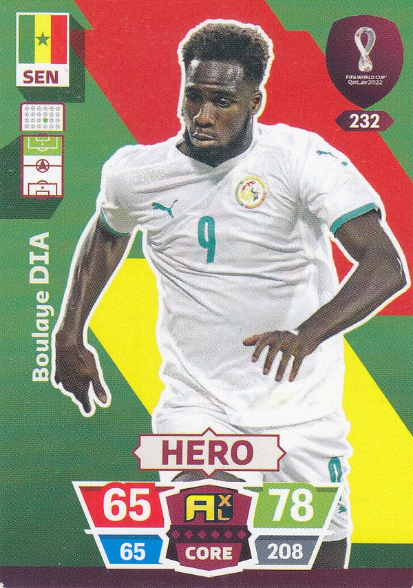 Boulaye Dia / Senegal / Panini WM 2022 / Basis Karte / Hero / Nr.232