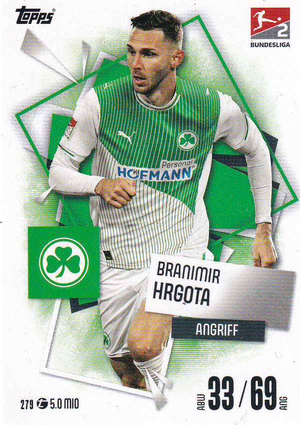 Branimir Hrgota - SpVgg Greuther Fürth - Topps Match Attax 2025 - Basis Karte - Nr. 279