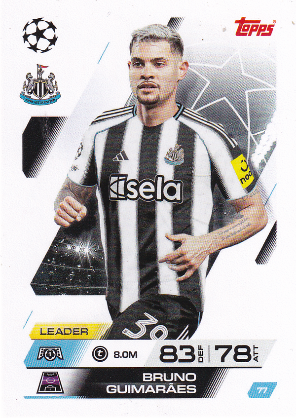 Bruno Guimaräes - Newcastle United - Topps Champions League 2025 - Basis Karte - Nr. 77