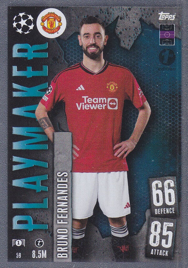 Bruno Fernandes / Manchester United / Topps Champions League 2023 / Playmaker / Nr.59