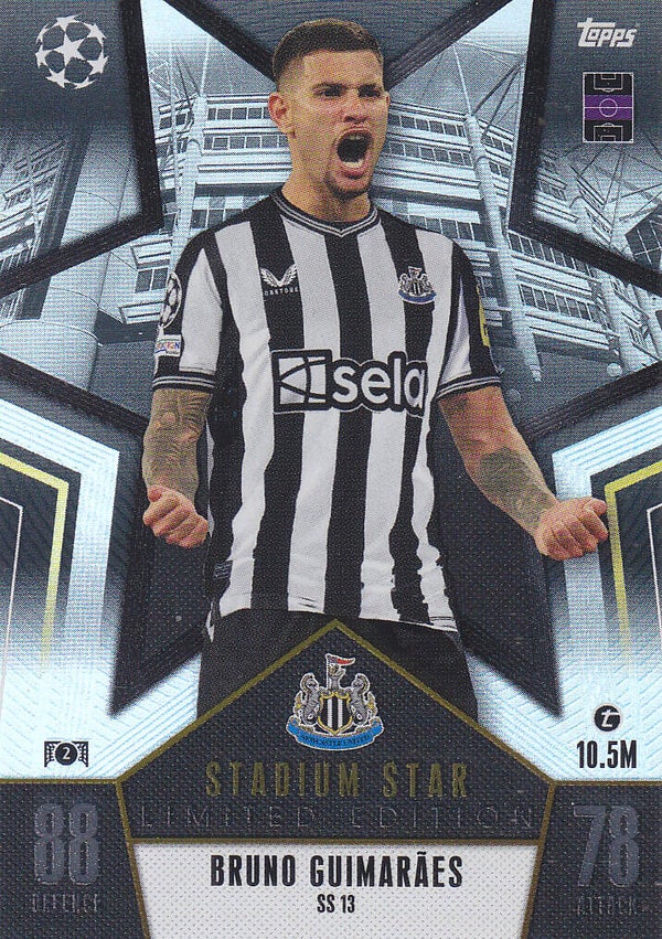 Bruno Guimaraes / Newcastle United / Topps Champions League 2023 / Stadium Star Limited Edition / Nr. SS13