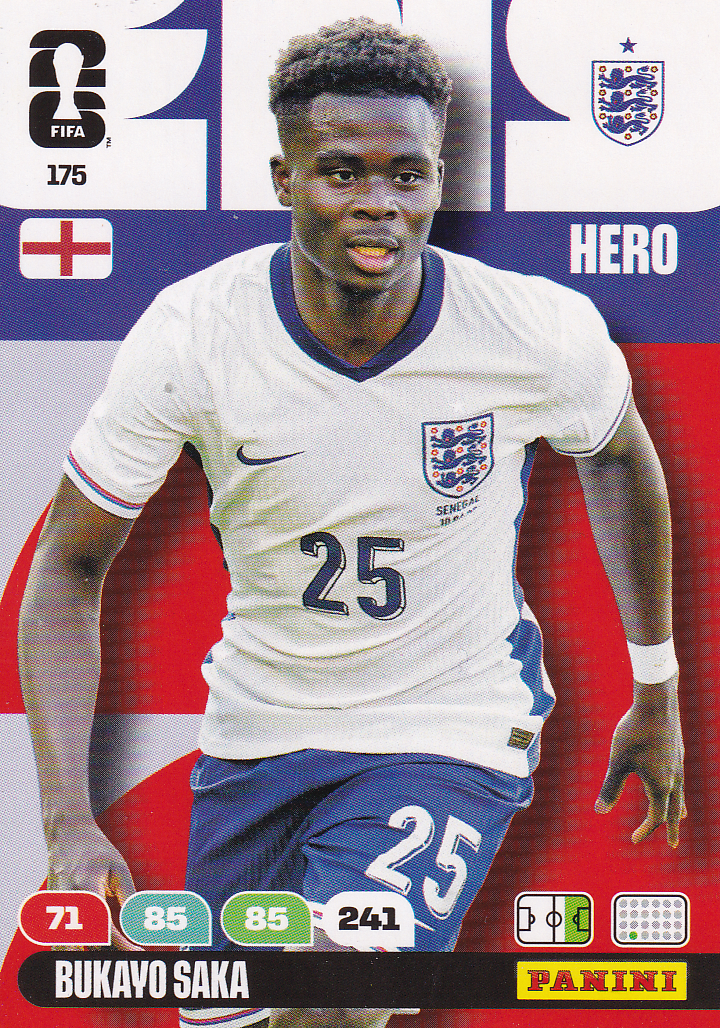 Bukayo Saka - England - Panini WM 2026 - Hero - Nr. 175