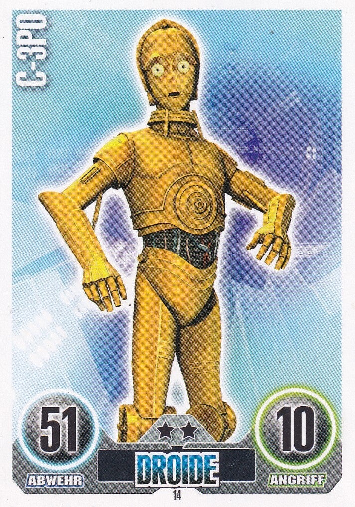 C-3PO / Topps Star Wars Force Attax 2010 / Droide / Die Republik / Nr. FA 14