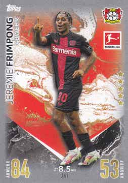 Jeremie Frimpong / Bayer Leverkusen / Topps Match Attax 2023 / Basis Karte / Nr.241