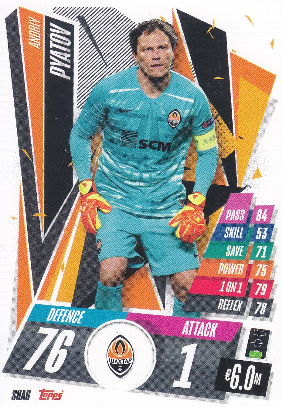 Andriy Pyatov / Shakhtar Donetsk / Topps Champions League 2020 / Basis Karte / Nr. SHA 6