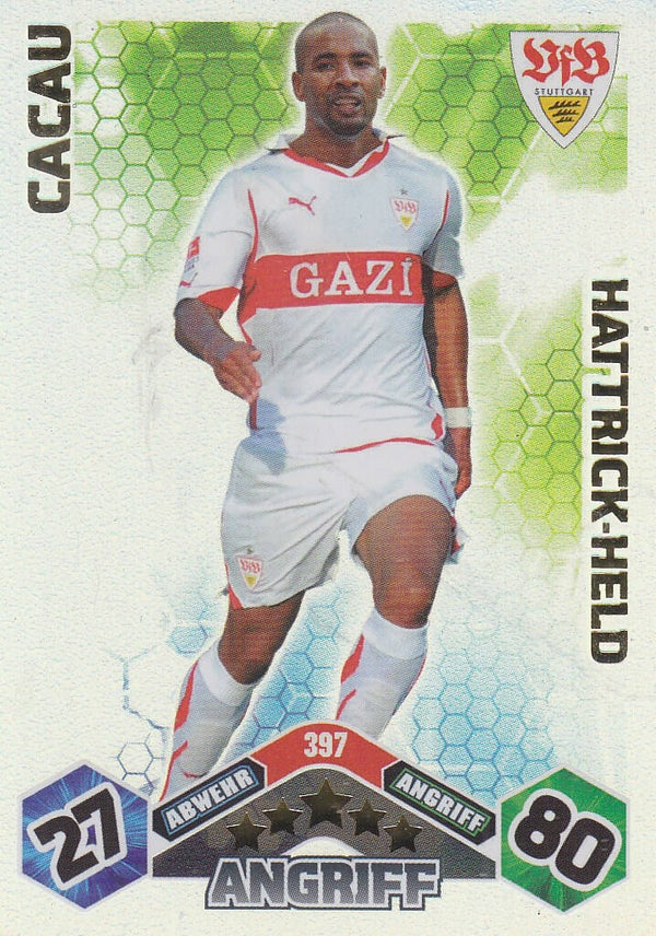 Cacau / VFB Stuttgart / Topps Match Attax 2010 / Hattrick-Held / Nr.397