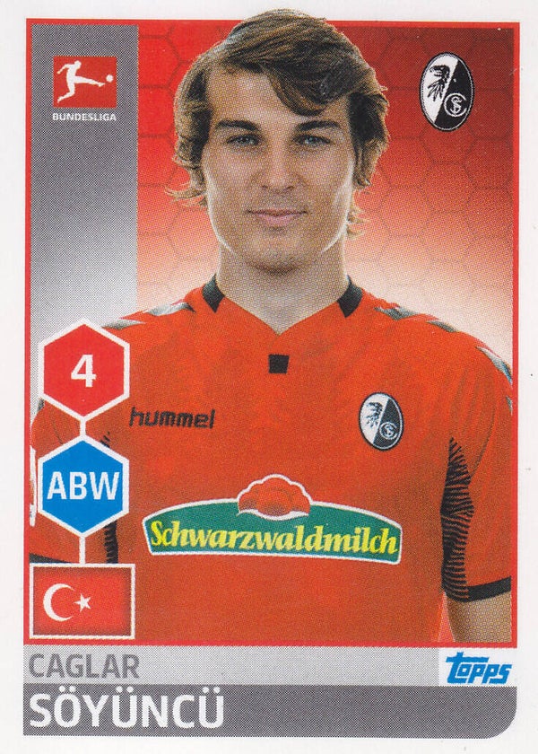 Caglar Söyüncü - SC Freiburg - Topps Bundesliga 2017 - Basis Bild - Nr. 84