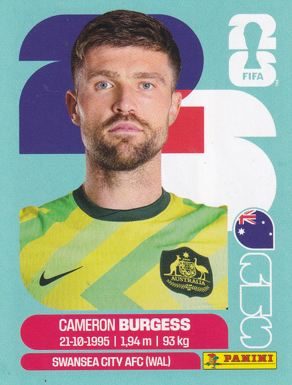 Cameron Burgess - Australien - Panini WM 2026 - Basis Bild - AUS8