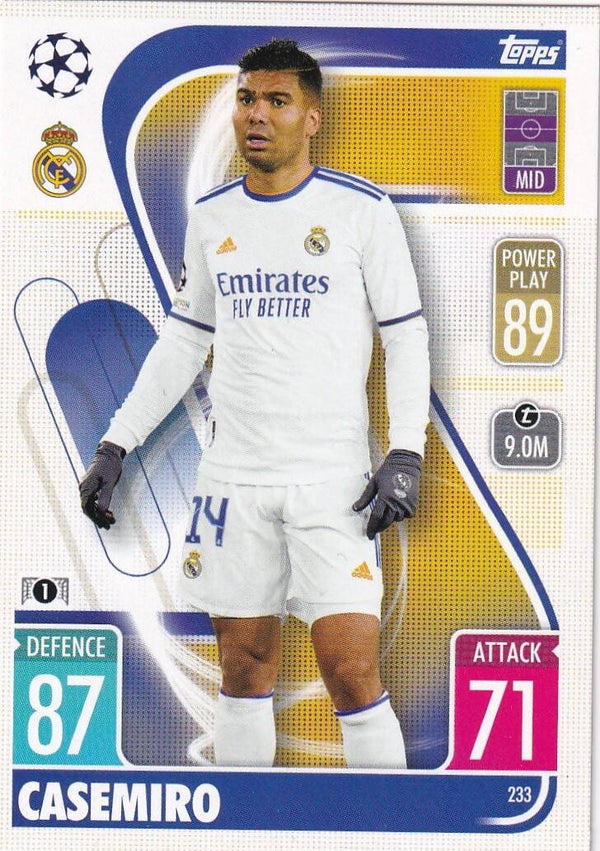 Casemiro - Real Madrid - Topps Champions League 221 - Basis Karte - Nr. 233