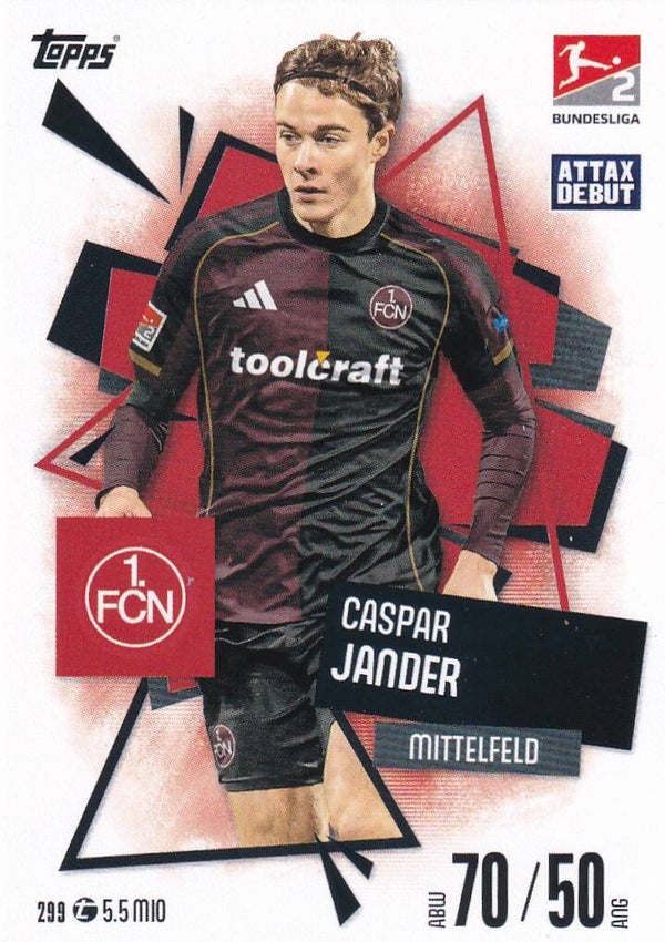 Caspar Jander - 1.FC Nürnberg - Topps Match Attax 2025 - Attax Debüt - Nr. 299