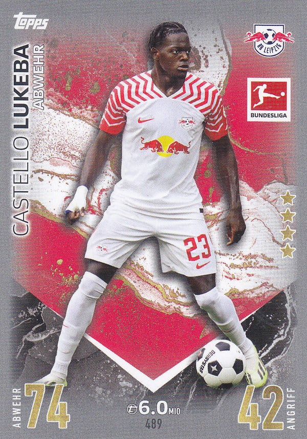 Castello Lukeba / RB Leipzig / Topps Match Attax Extra 2023 / Basis Karte / Nr.489