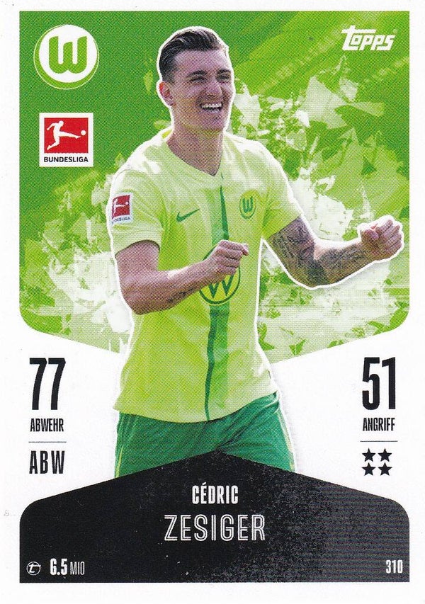 Cedric Zesiger / VFL Wolfsburg / Topps Match Attax 2024 / Basis Karte / Nr. 310