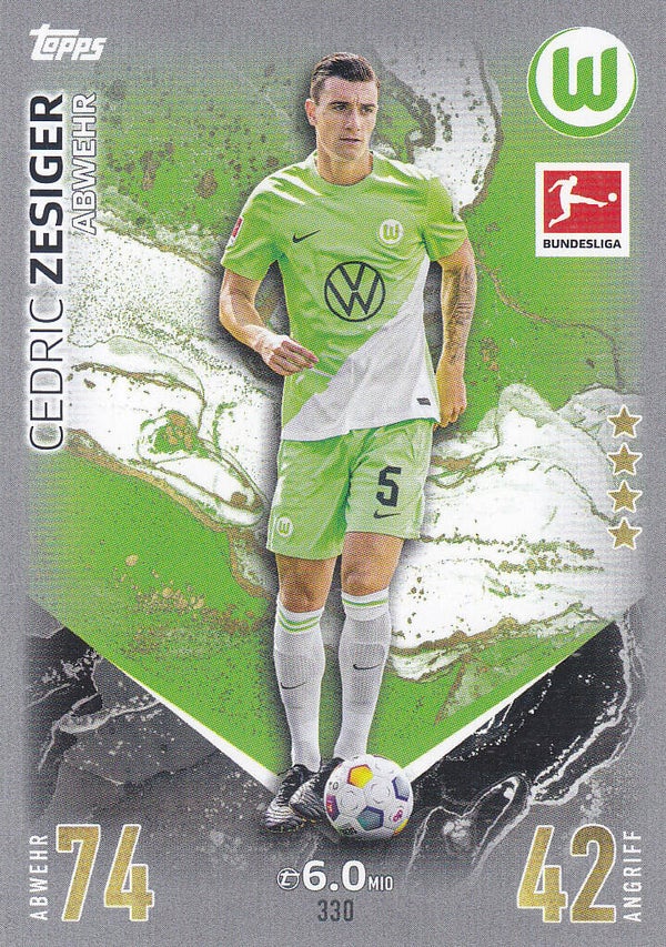 Cedric Zesiger / VFL Wolfsburg / Topps Match Attax 2023 / Basis Karte / Nr.330
