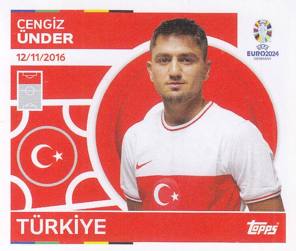 Cengiz Ünder / Türkei / Topps EM 2024 / Basis Bild / Nr. TUR 21