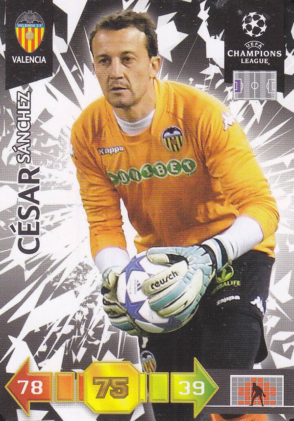 Cesar Sanchez / FC Valencia / Panini Champions League 2010 / Basis Karte / Nr. 336