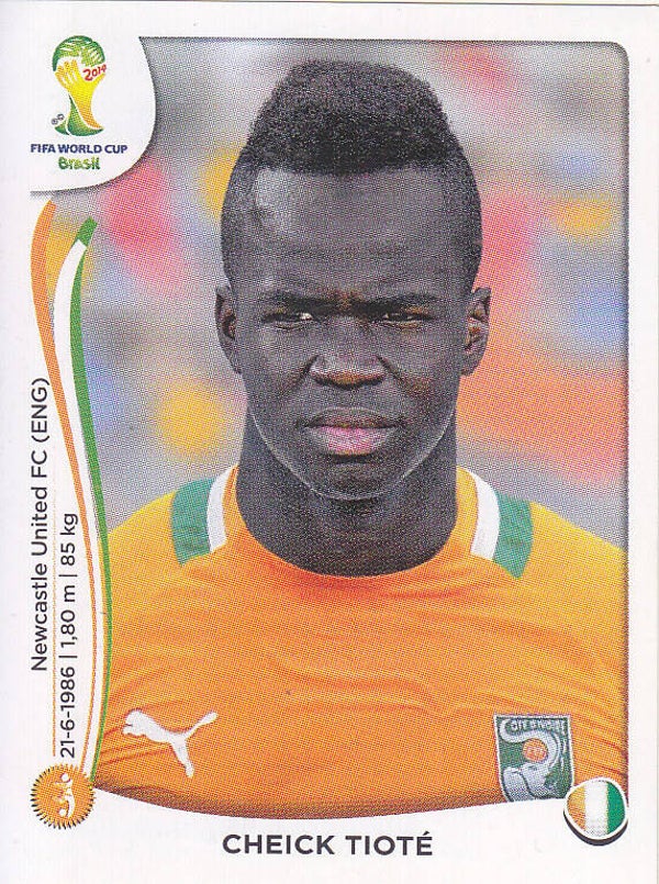 Cheick Tiote / Elfenbeinküste / Panini WM 2014 / Basis Bild / Nr. 232