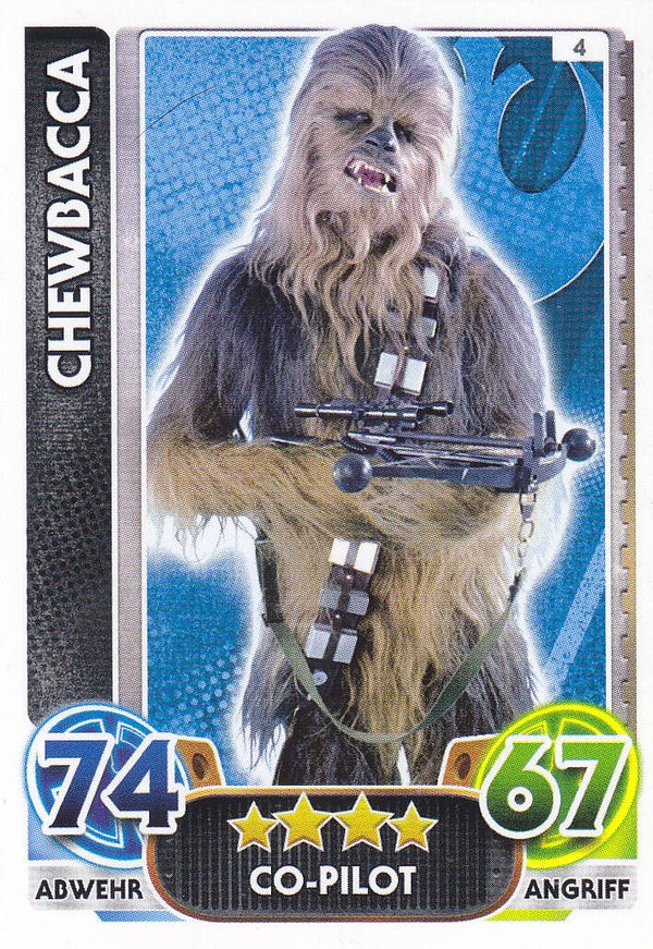 Chewbacca - Topps Star Wars Force Attax 2016 - Rebellen-Allianz - Co-Pilot - Nr.4