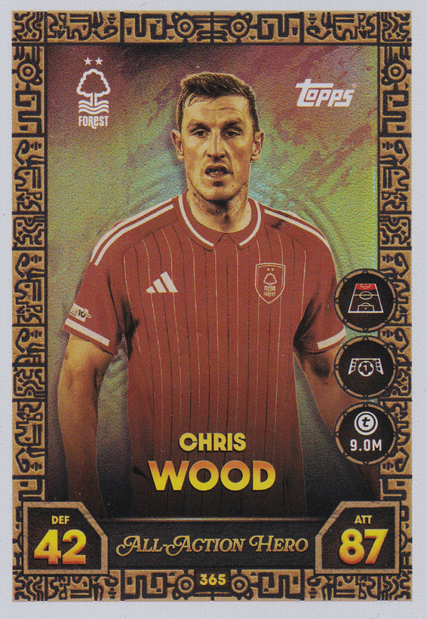 Chris Wood - Nottingham Forest - Topps Champions League 2025 - All Action Hero - Nr. 365