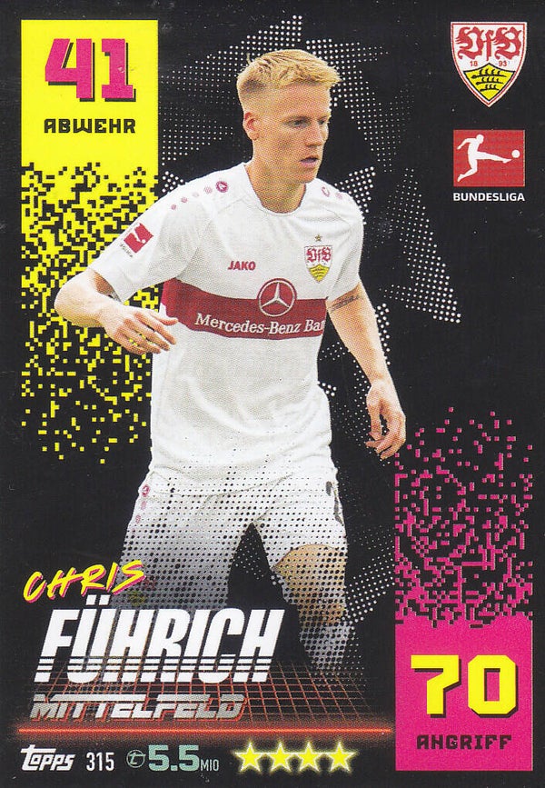 Chris Führich VFB Stuttgart Basis Karte Nr.315