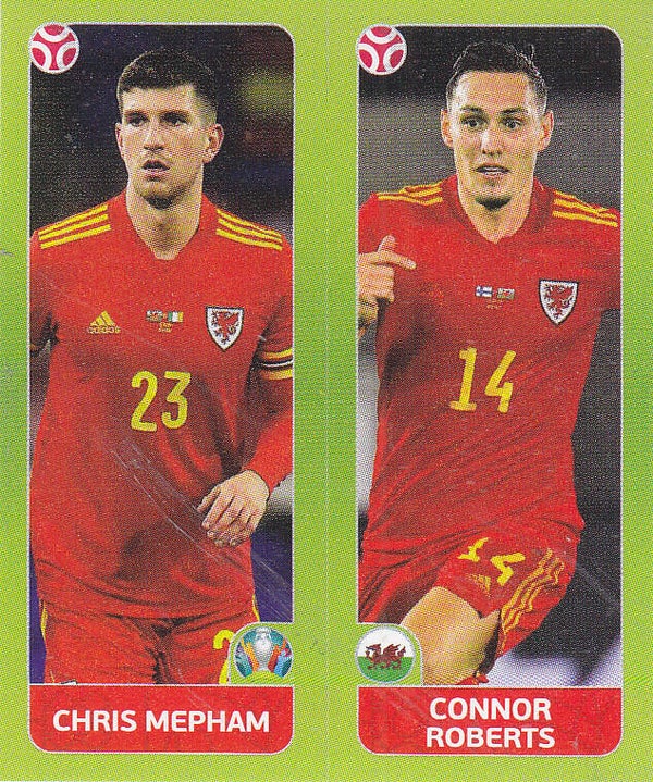 Chris Mepham & Connor Roberts / Wales / Panini EM 2020 / Basis Doppelbild / Nr.93a 93b
