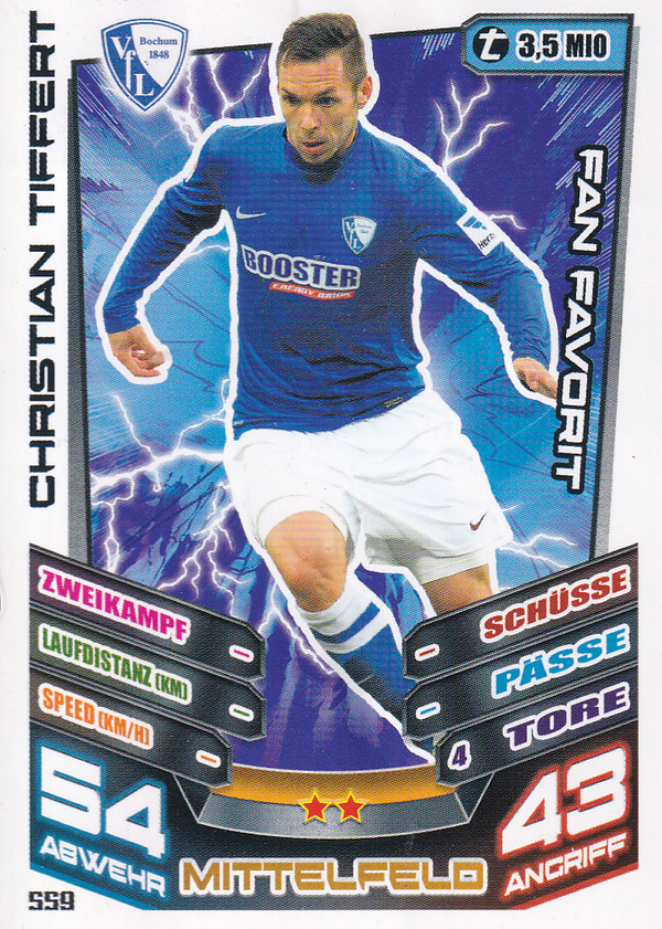 Christian Tiffert - VFL Bochum - Topps Match Attax 2013 - Fan Favorit - Nr. 559