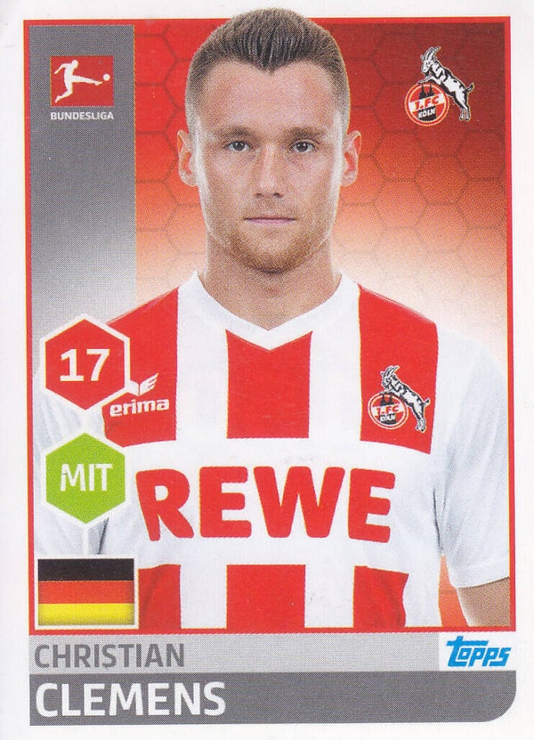 Christian Clemens / 1.FC Köln / Topps Bundesliga 2017 / Basis Bild / Nr. 150