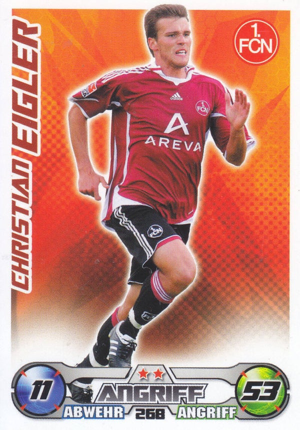 Christian Eigler / 1.FC Nürnberg / Topps Match Attax 2009 / Basis Karte / Nr. 268