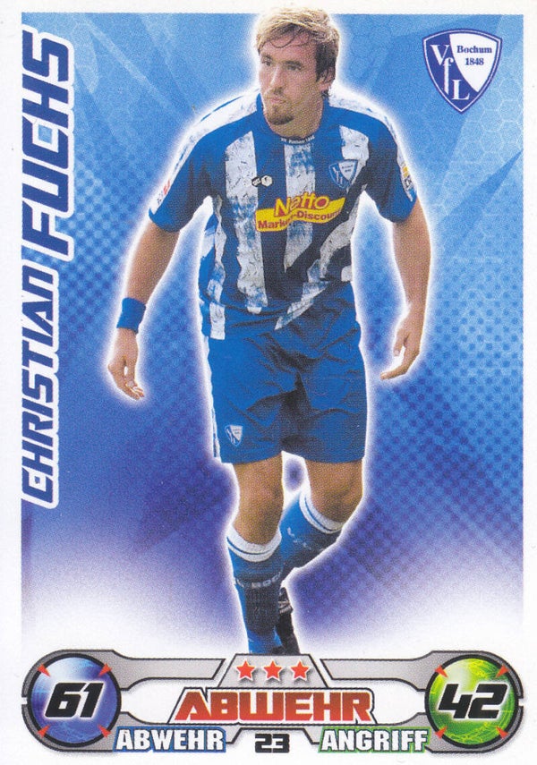Christian Fuchs - VFL Bochum - Topps Match Attax 2009 - Basis Karte - Nr. 23