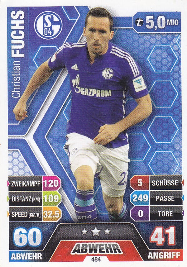 Christian Fuchs / FC Schalke 04 / Topps Match Attax 2014 / Basis Karte / Nr.484