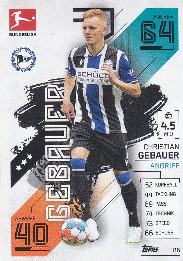 Christian Gebauer / Arminia Bielefeld / Topps Match Attax 2021 / Basis Karte / Nr.86