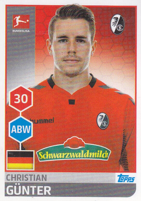 Christian Günter / SC Freiburg / Topps Bundesliga 2017 / Nr. 80