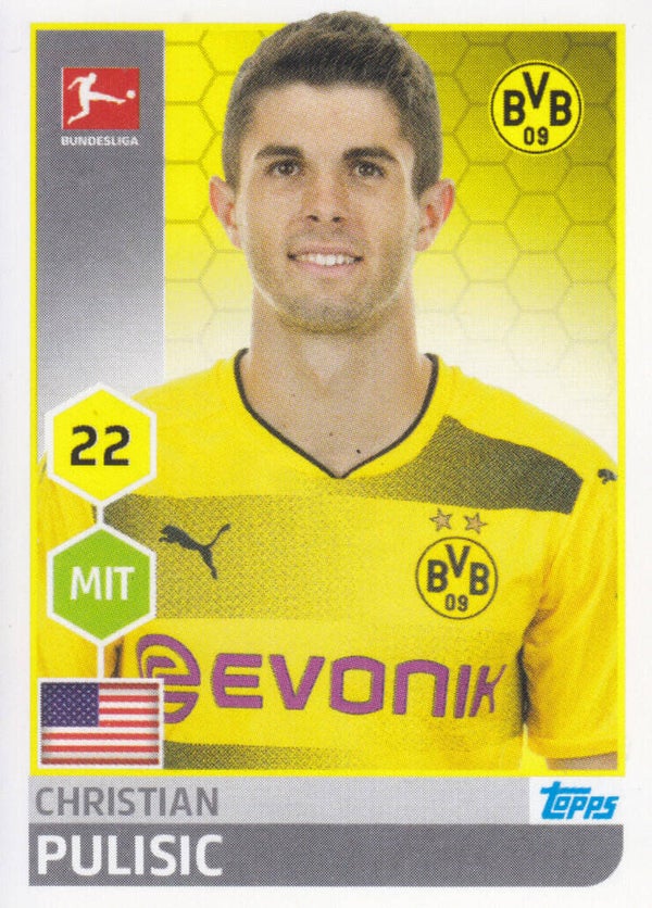Christian Pulisic / Borussia Dortmund / Topps Bundesliga 2017 / Basis Bild / Nr.58