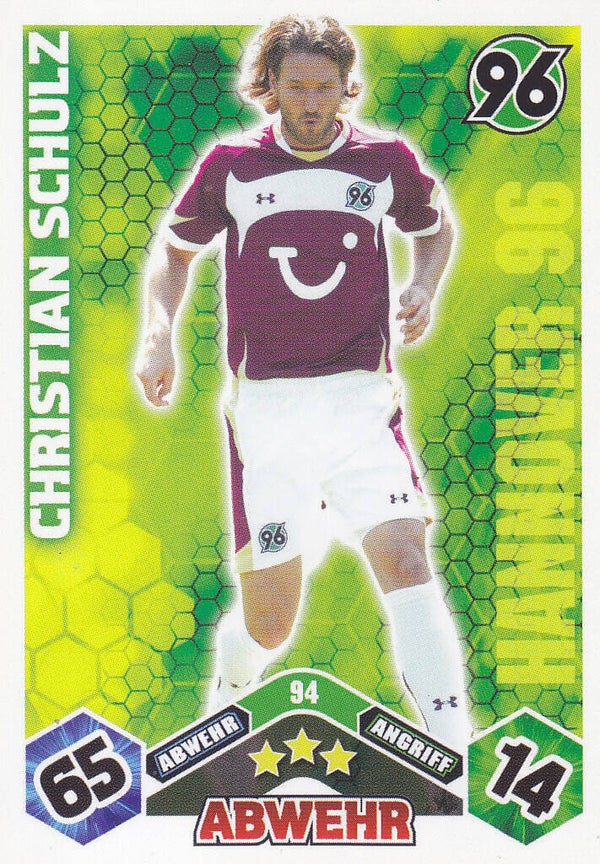 Christian Schulz / Hannover 96 / Topps Match Attax 2010 / Basis Karte / Nr. 94