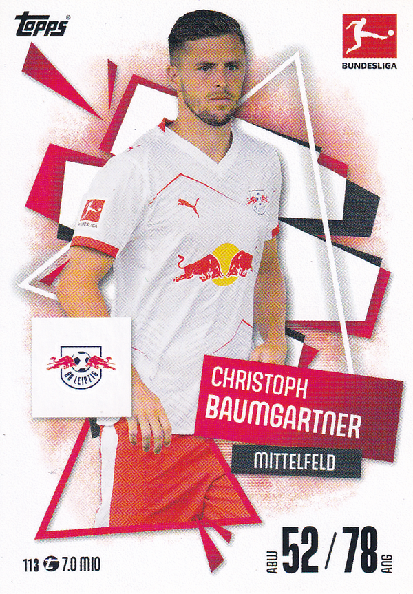 Christoph Baumgartner - RB Leipzig - Topps Match Attax 2025 - Basis Karte - Nr. 113