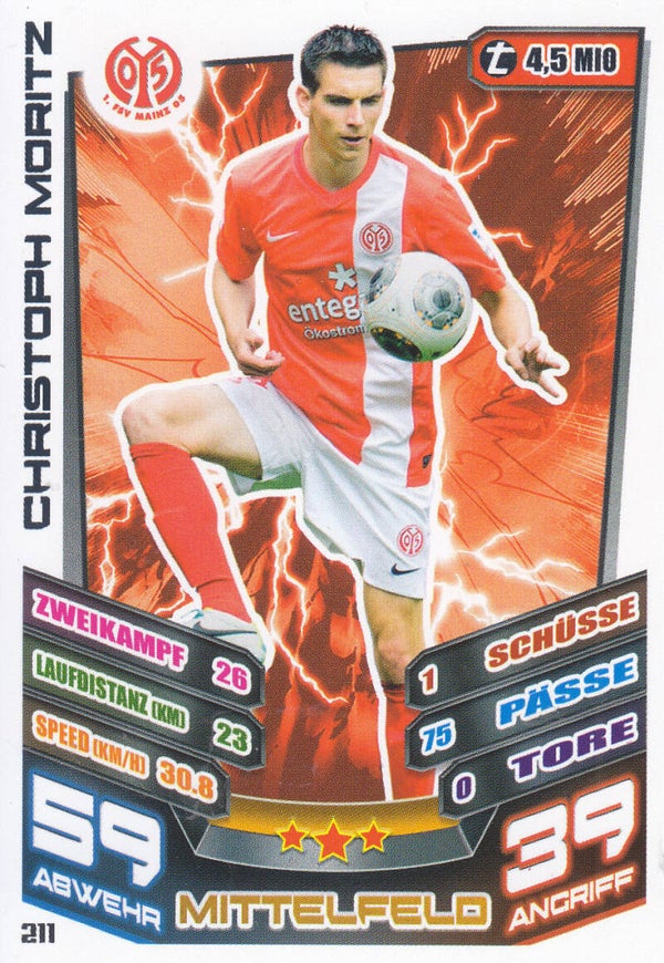 Christoph Moritz / 1.FSV Mainz 05 / Topps Match Attax 2013 / Basis Karte / Nr. 211