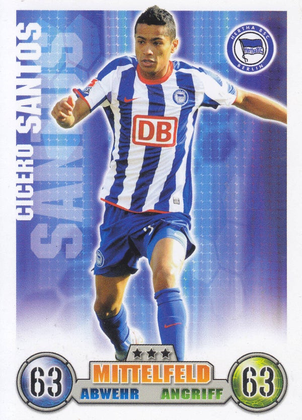Cicero Santos / Hertha BSC Berlin / Topps Match Attax 2008 / Basis Karte / Nr.7