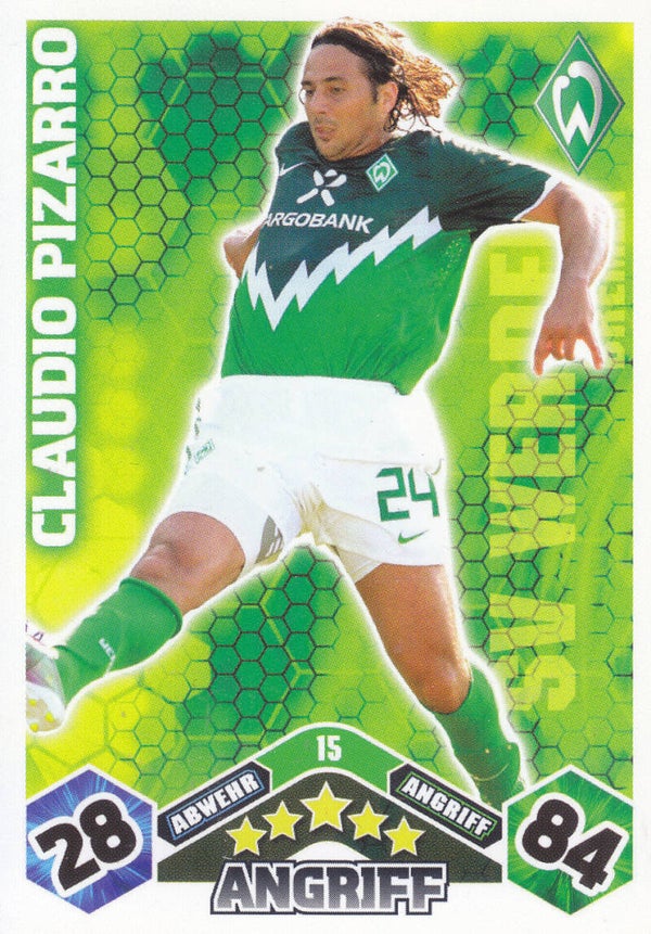Claudio Pizarro / SV Werder Bremen/ Topps Match Attax 2010 / Basis Karte / Nr.15