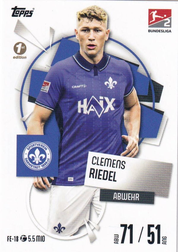 Clemens Riedel - SV Darmstadt 98 - Topps Match Attax 2025 - Basis Karte - Nr. FE-18