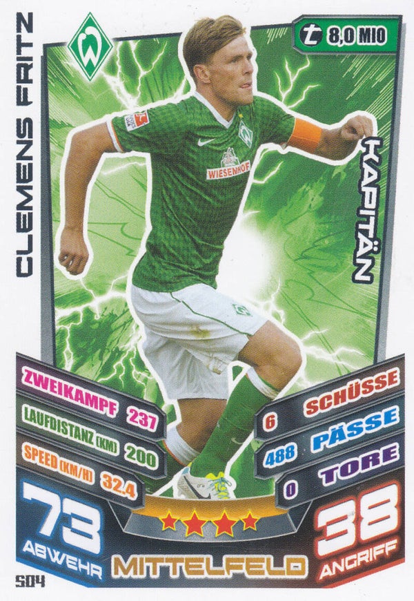 Clemens Fritz / SV Werder Bremen / Topps Match Attax 2013 / Kapitän /  Nr.504