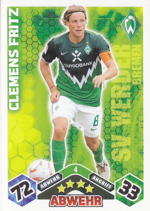 Clemens Fritz / SV Werder Bremen /  Topps Match Attax 2010 / Basis Karte / Nr.4