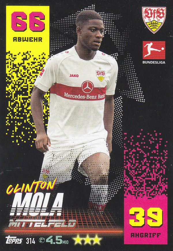 Clinton Mola VFB Stuttgart Basis Karte Nr.314