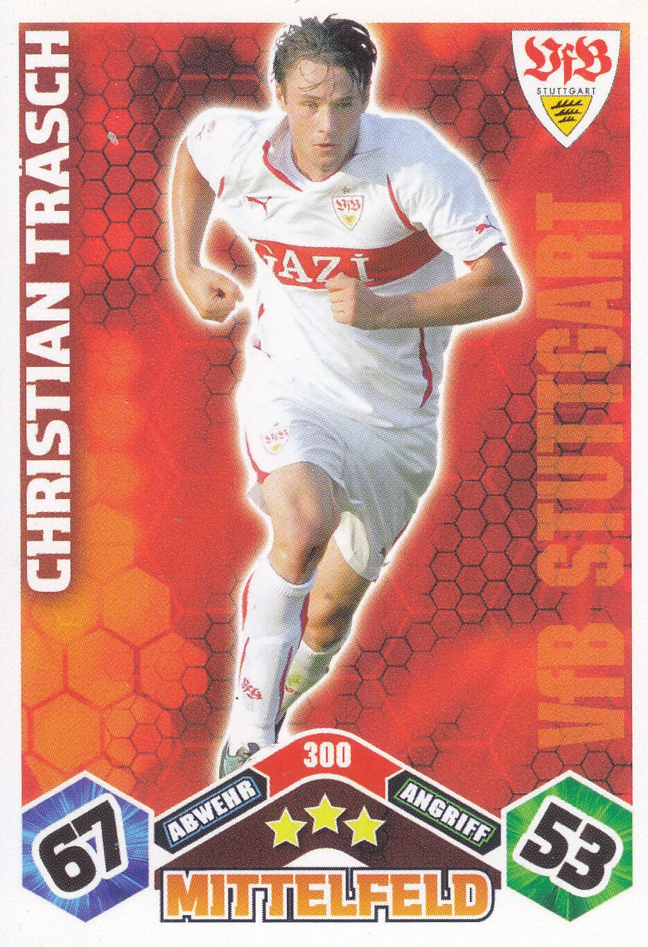 Christian Träsch / VFB Stuttgart / Topps Match Attax 2010 / Basis Karte / Nr.300