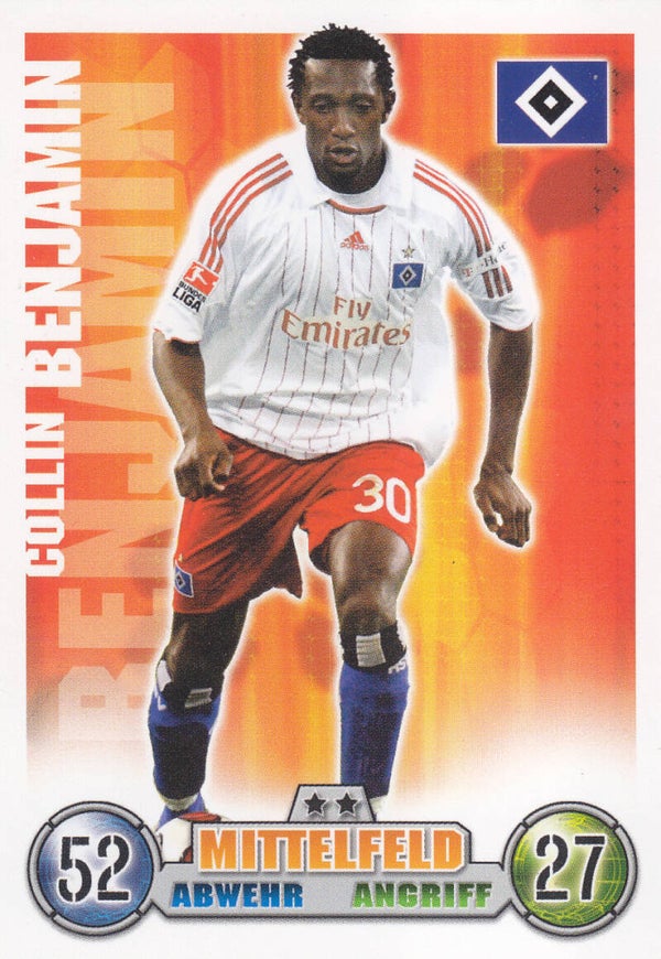 Collin Benjamin / Hamburger SV / Topps Match Attax 2008 / Basis Karte / Nr. 135