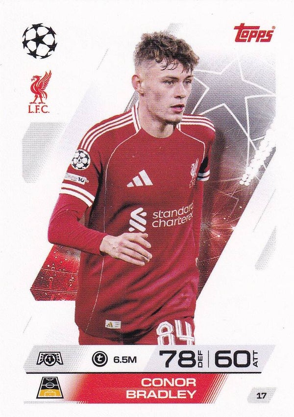 Conor Bradley - FC Liverpool - Topps Champions League 2025 - Basis Karte - Nr. 17