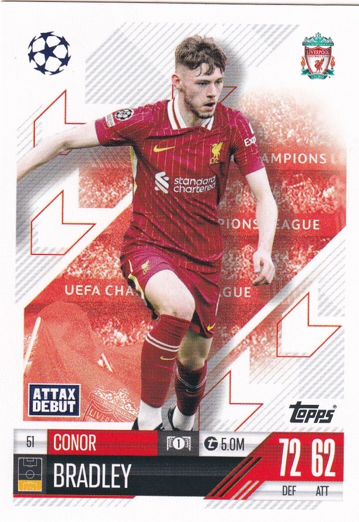 Conor Bradley - FC Liverpool - Topps Champions League 2024 - Basis Karte - Nr. 51