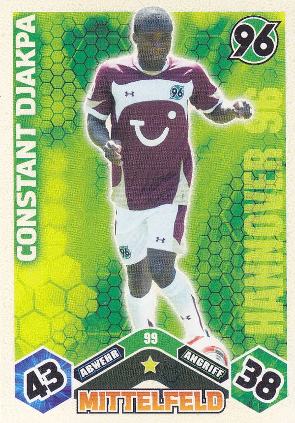 Constant Djakpa / Hannover 96 / Topps Match Attax 2010 / Basis Karte / Nr.99