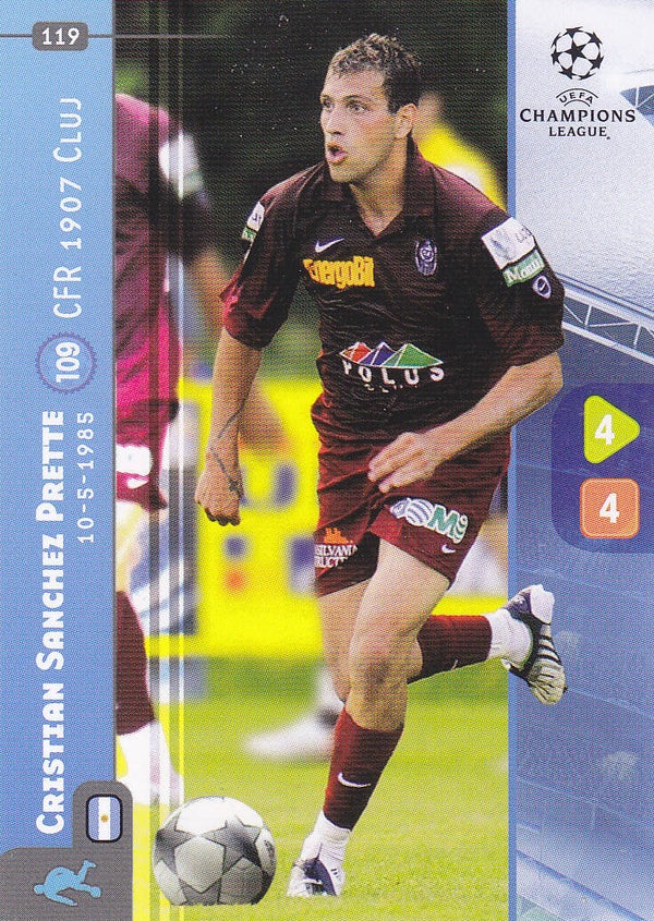 Cristian Sanchez Prette / CFR 1907 Cluj / Panini Champions League 2008 / Basis Karte / Nr. 119